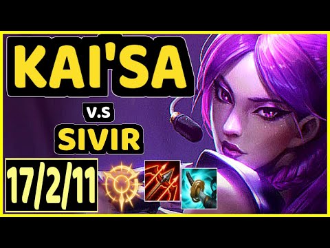 KOBBE (KAI'SA) vs SIVIR - 17/2/11 KDA BOTTOM ADC CHALLENGER GAMEPLAY - EUW