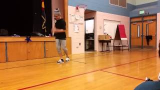 King Charles demos Chicago footwork for the kids