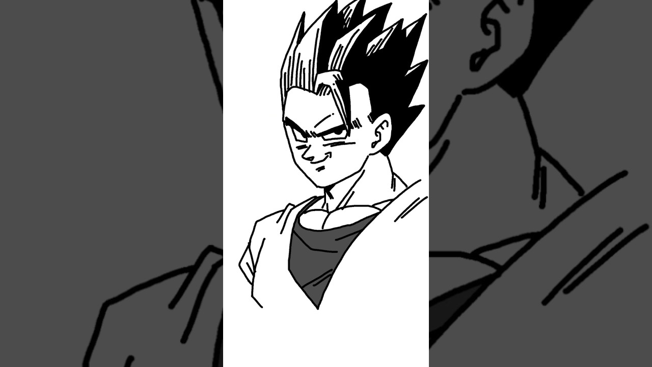 Drawing Usunoro Gohan in 6 seconds #animeart #dragonball #gohan