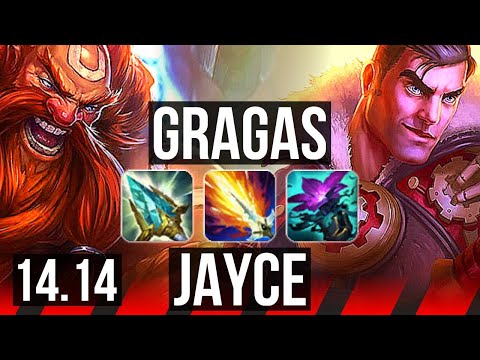 GRAGAS vs JAYCE (TOP) | 10/1/9, 1500+ games, Godlike | EUW Grandmaster | 14.14