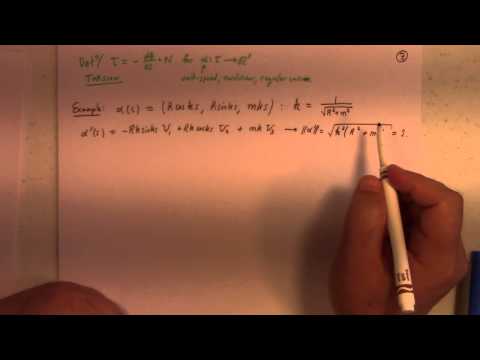 Differential Geometry: Lecture 6 part 1: Frenet Serret Equations