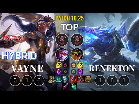 KT HyBriD Vayne vs Renekton Top - KR Patch 10.25