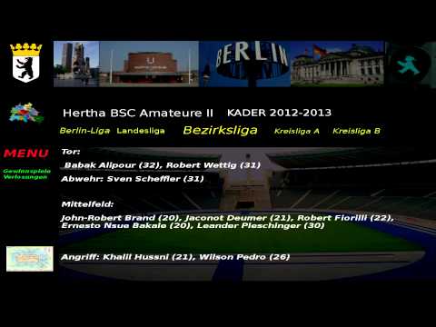 Hertha BSC Amateure II Kader 2012-2013 Bezirksliga 2.Abteilung