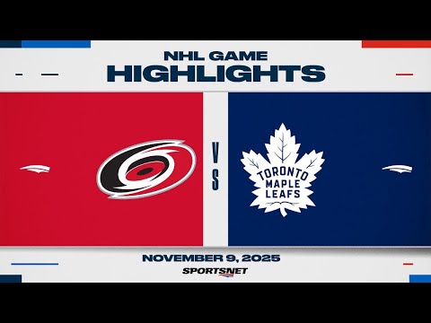 NHL Highlights | Hurricanes vs. Maple Leafs - November 9, 2025