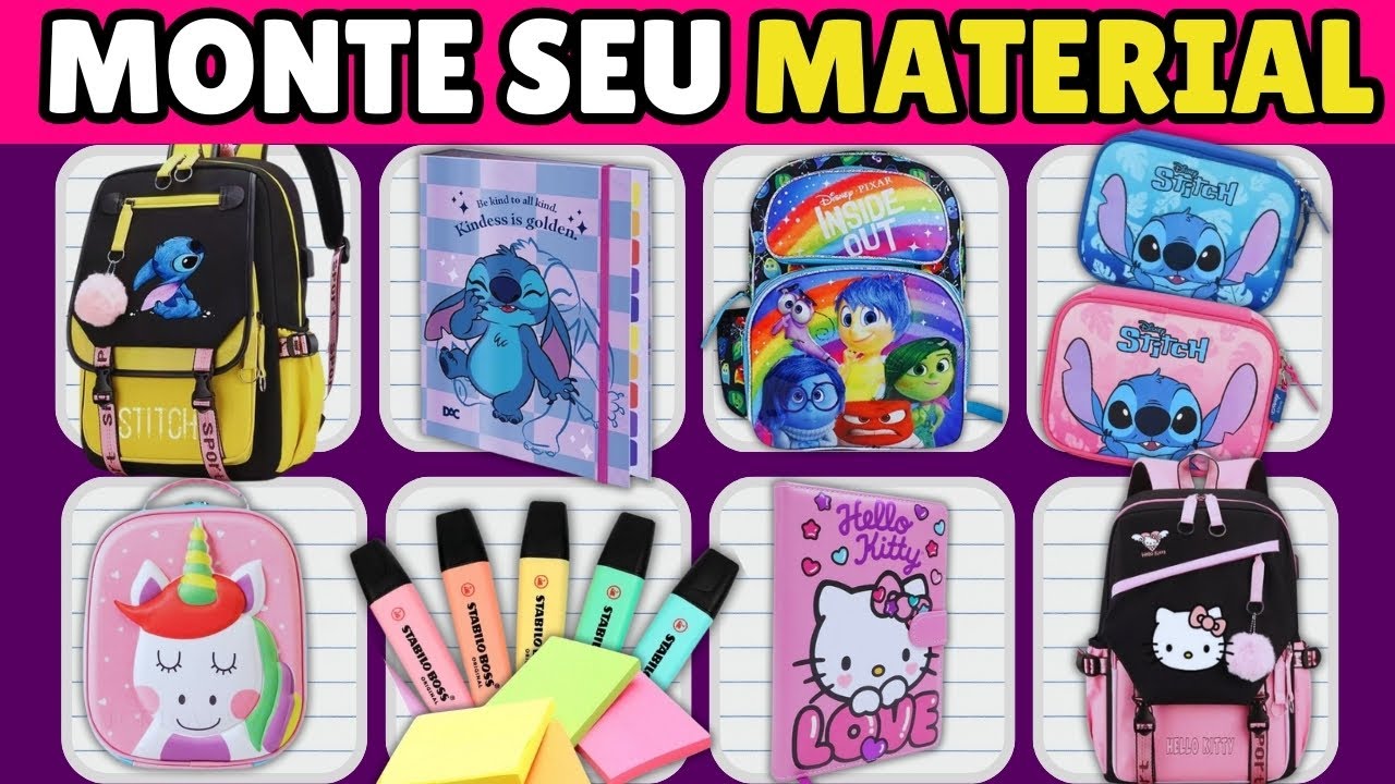 🎒📚 MONTE SEU MATERIAL ESCOLAR 📗✏️| PARTE 6| Jogo das Escolhas| #quiz #materialescolar #voltaasaulas