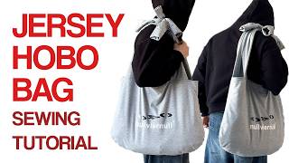 DIY Hobo Jersey Bag | Tsuno Knot Bag Beginner Sewing Tutorial & Sewing Pattern