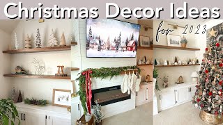 CHRISTMAS DECORATE WITH ME | Christmas Decor Ideas 2023 | Christmas Built-ins and Mantel | Part 3