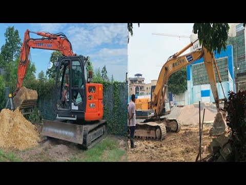 construction come side/caterpillar d8t/bulldozer loading truck/jcb maching pulling (work Media)