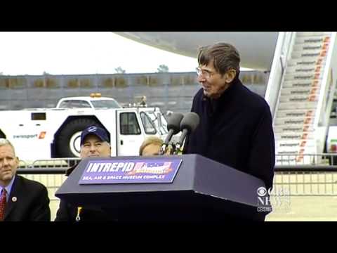 Leonard Nimoy salutes space shuttle Enterprise
