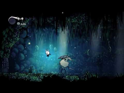 Hollow Knight - Greenpath sealed room with shielded knight