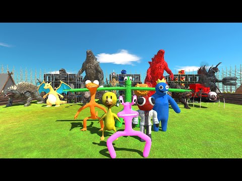 X6 Rainbow Friends Rescue King Kong From Cages DEATH RUN - Animal Revolt Battle Simulator