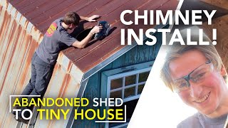 Installing the Chimney for Our Wood Burning Stove!