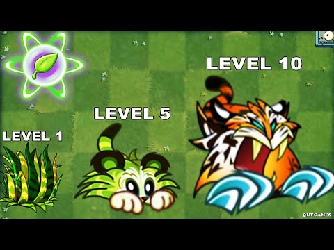 Plants vs zombies 2: New Plant Tiger Grass PvZ2 Level 1-5--10 Power-up