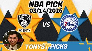 Brooklyn Nets vs. Philadelphia 76ers Pick 3/14/26 NBA Pick Prediction