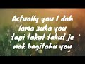 Crush - Haziq (Actually you I dah lama suka you) Lyrics