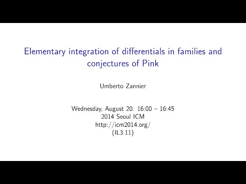 ICM2014 VideoSeries IL3.11 : Umberto Zannier on Aug20Wed