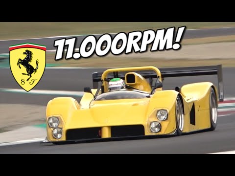 11.000rpm Ferrari 333 SP with N/A V12 Engine! - Amazing Sound at Mugello Circuit!
