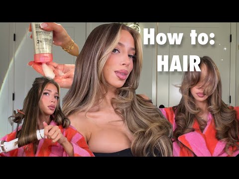 My FULL HAIR ROUTINE for SHINY Hair | Wash and Style 