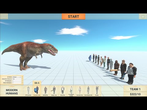 T-Rex Vs All Units (Modern Human) - Animal Revolt Battle Simulator