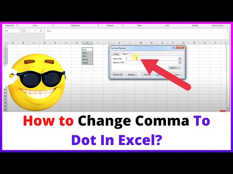 How to Change Comma To Dot In Excel?