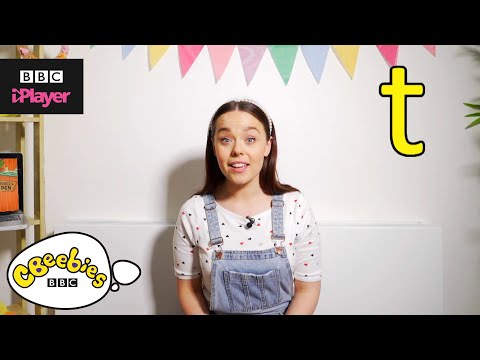 イービーとダッジと一緒に「t」の文字を学ぼう｜フォニックス｜CBeebies House (Learn letter "t" with Evie and Dodge | Phonics | CBeebies House)