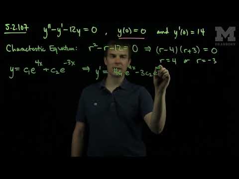 A Second Order Homogeneous Constant Coefficient Initial Value Problem
