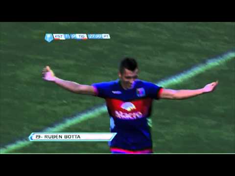 Gol de Botta. Estudiantes 1 Tigre 1. Fecha 1. Torneo Final 2013. Fútbol Para Todos