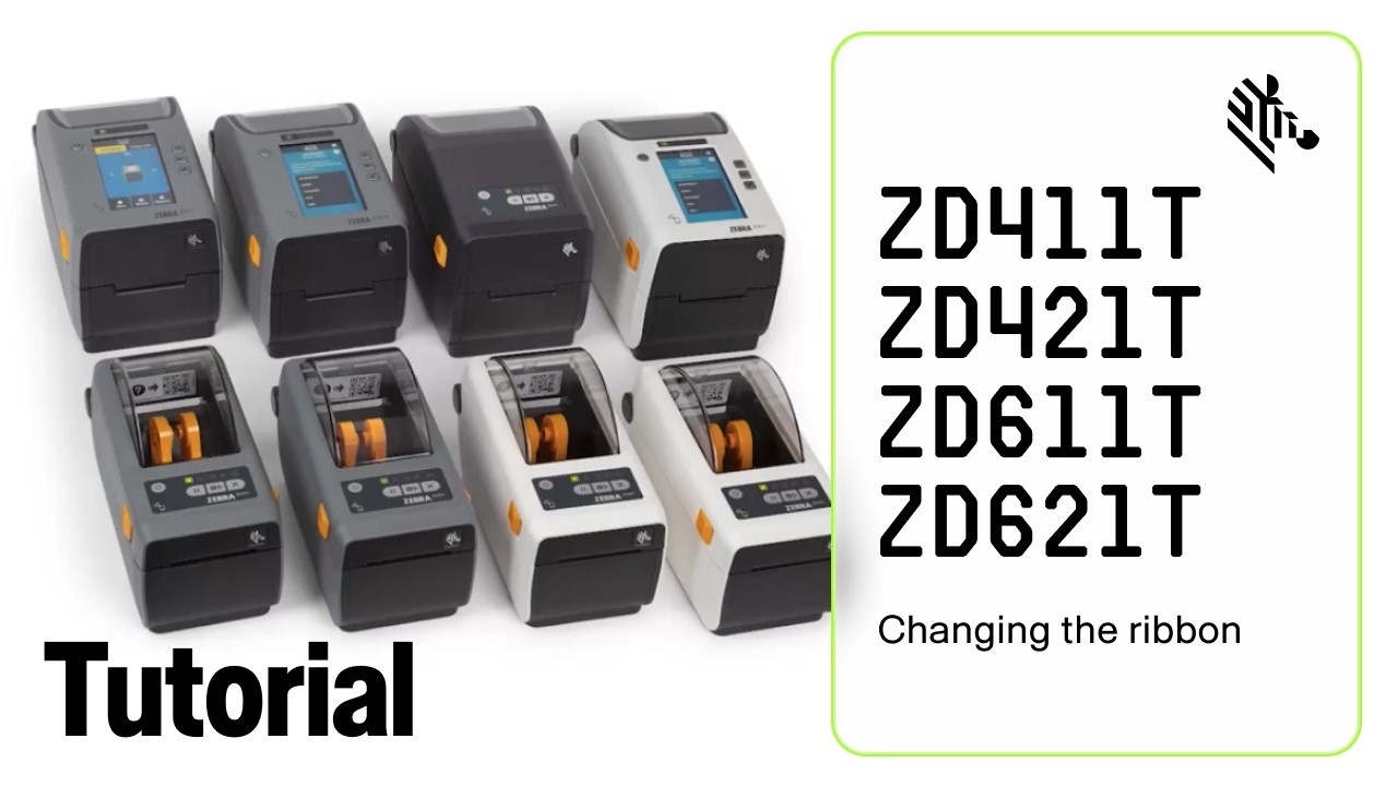 Zebra ZD621T – טעינת ריבון (Changing Ribbon)