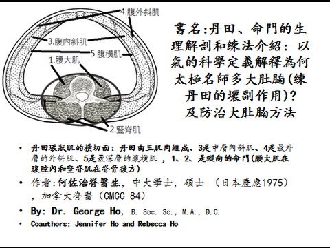 丹田、命門的生理解剖和練法介紹: 以氣的科學定義解釋為何太極名師多大肚腩(練丹田的壞副作用)?及防治大肚腩方法All Copyrights Reserved Video