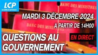 🔴 [DIRECT] Questions au Gouvernement à l'Assemblée nationale - 03/12/2024