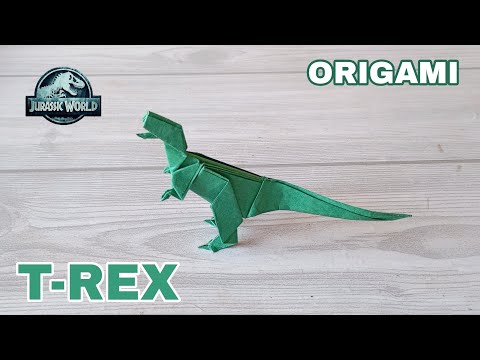 T-REX ORIGAMI EASY TUTORIAL| HOW TO MAKE ORIGAMI DINOSAUR T-REX| JURASSIC PARK FROM PAPER CRAFT