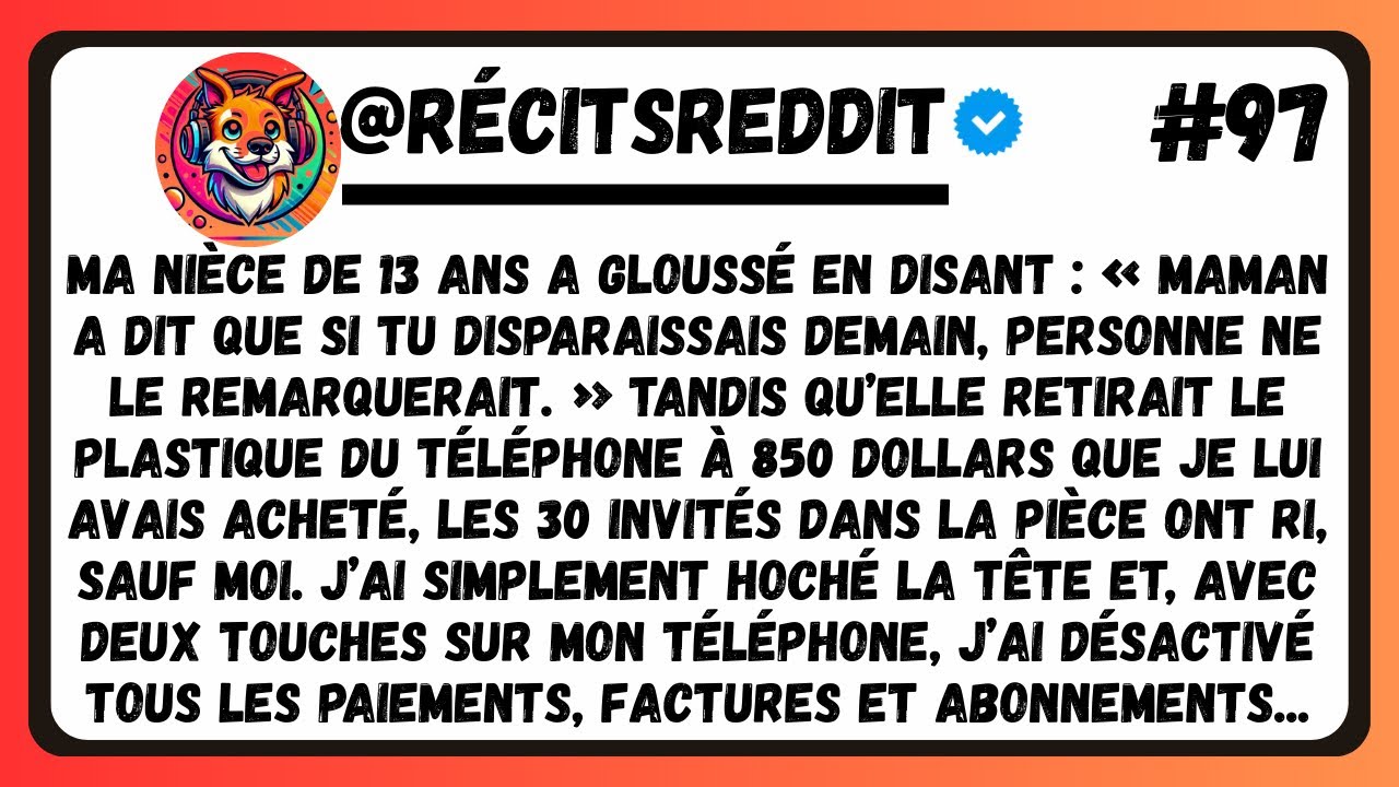 MA NIÈCE DE 13 ANS A RI : « MAMAN DIT QUE SI TU DISPARAISSAIS DEMAIN, PERSONNE NE LE REMARQUERAIT »