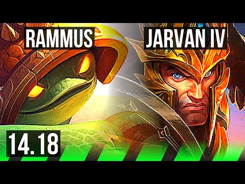 RAMMUS vs JARVAN IV (JGL) | 4/0/4, 500+ games | EUW Master | 14.18
