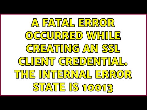 The Internal Error State Is 10013