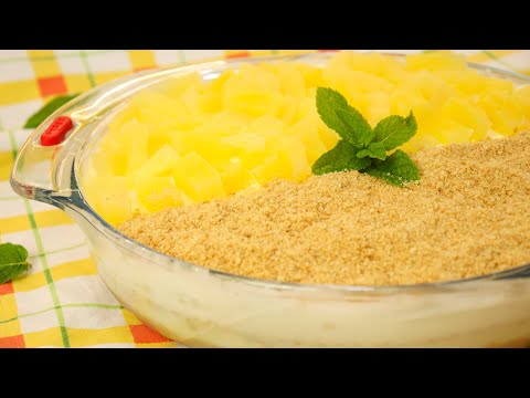 Sobremesa de Ananás e Bolacha | Receita Fresca para este Verão!