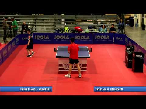 2013 JOOLA/NATT Teams Preliminary Round Robin: Yanjun Gao vs Tahl Leibovitz