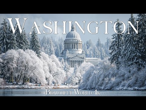 Washington 4K | Winter Wonderland of Misty Evergreen Peaks, Frozen Alpine Lakes & Cascades Glow