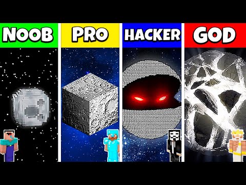 EPIC Minecraft Moon Base Challenge - Noob vs Pro vs Hacker vs God