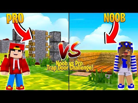 Minecraft NOOB vs PRO - SECRET BASE TRAP DOOR CHALLENGE!!