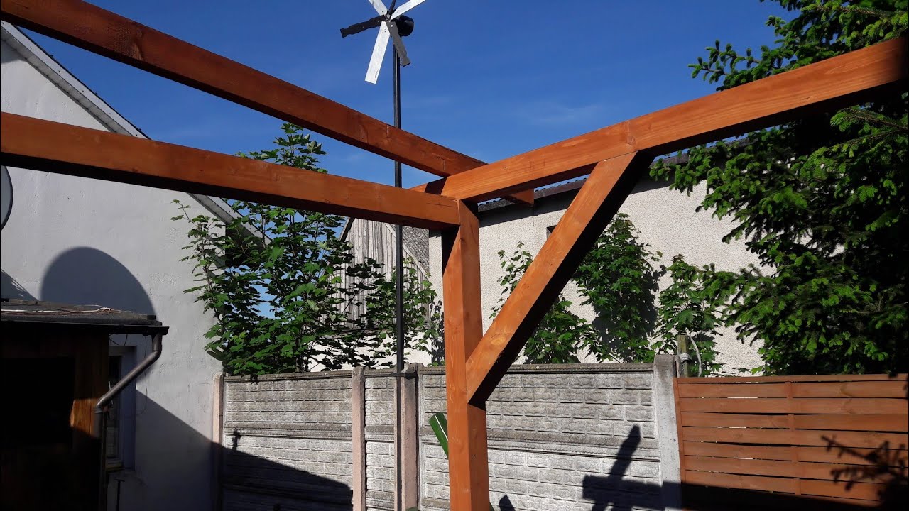 Construction of roofing for the gazebo terrace. Struts. Do it yourself.