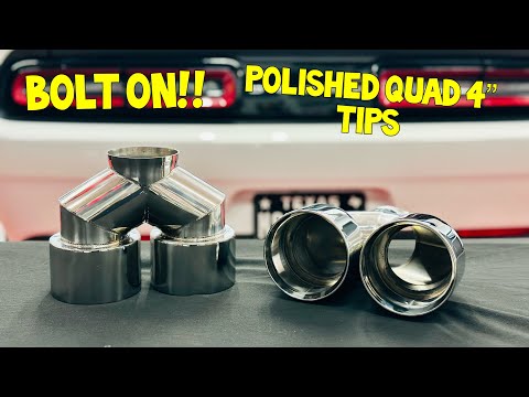 *NEW* Polished BOLT ON (no welding) exhaust tips for Dodge Challenger from Raccoon Performance!