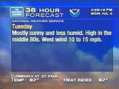 Then: July 5th, 1999 WeatherSTAR XL Local Forecast