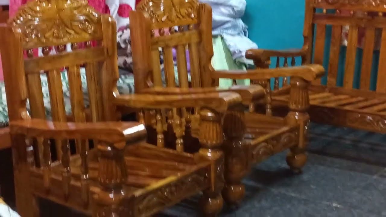 Teak wood sofaset 3+1+1=