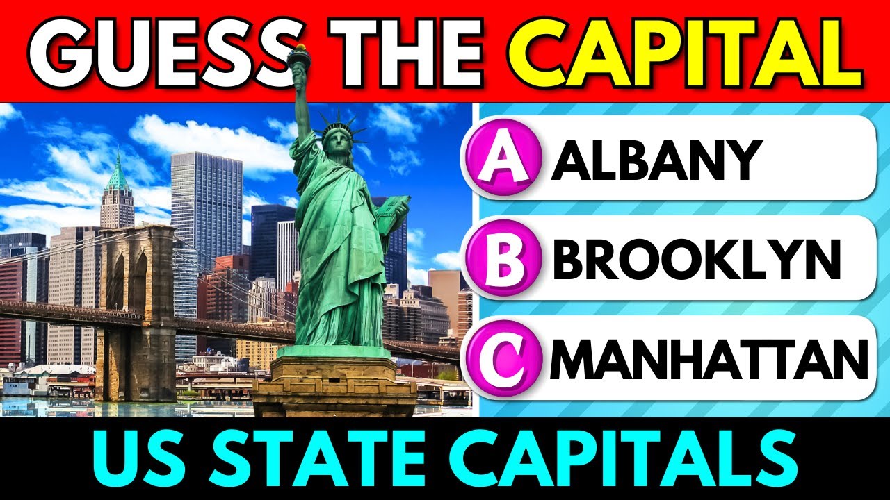 Guess the US State Capitals 🗽🤔 | 50 State Capitals Quiz