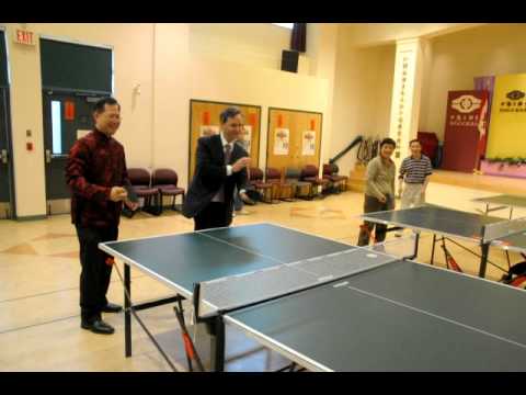George Abbott with Richard T Lee Playing Table Tennis at SUCCESS