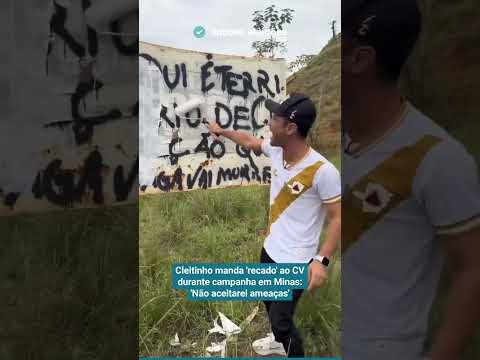 Cleitinho manda 'recado' ao CV durante campanha em minas. 'Não aceitarei ameaças'.