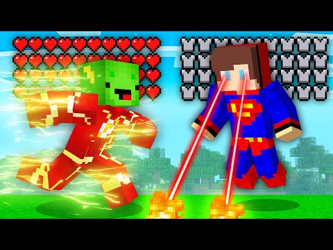 Mikey & JJ got SUPER POWERS! Maizen Became Flash and Superman in Minecraft Challenge