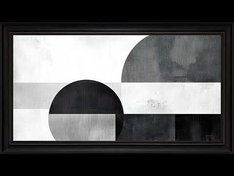 Simple Geometric Monochrome Abstract Wall Art: 4K Framed TV Screensaver