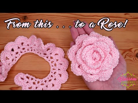 How to crochet an easy rose 🌹