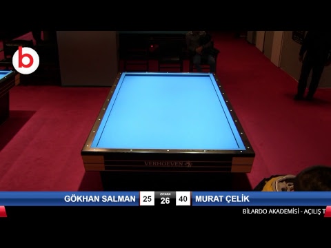 GÖKHAN SALMAN & MURAT ÇELİK Bilardo Maçı - BİLARDO AKADEMİSİ - AÇILIŞ TURNUVASI-1/16